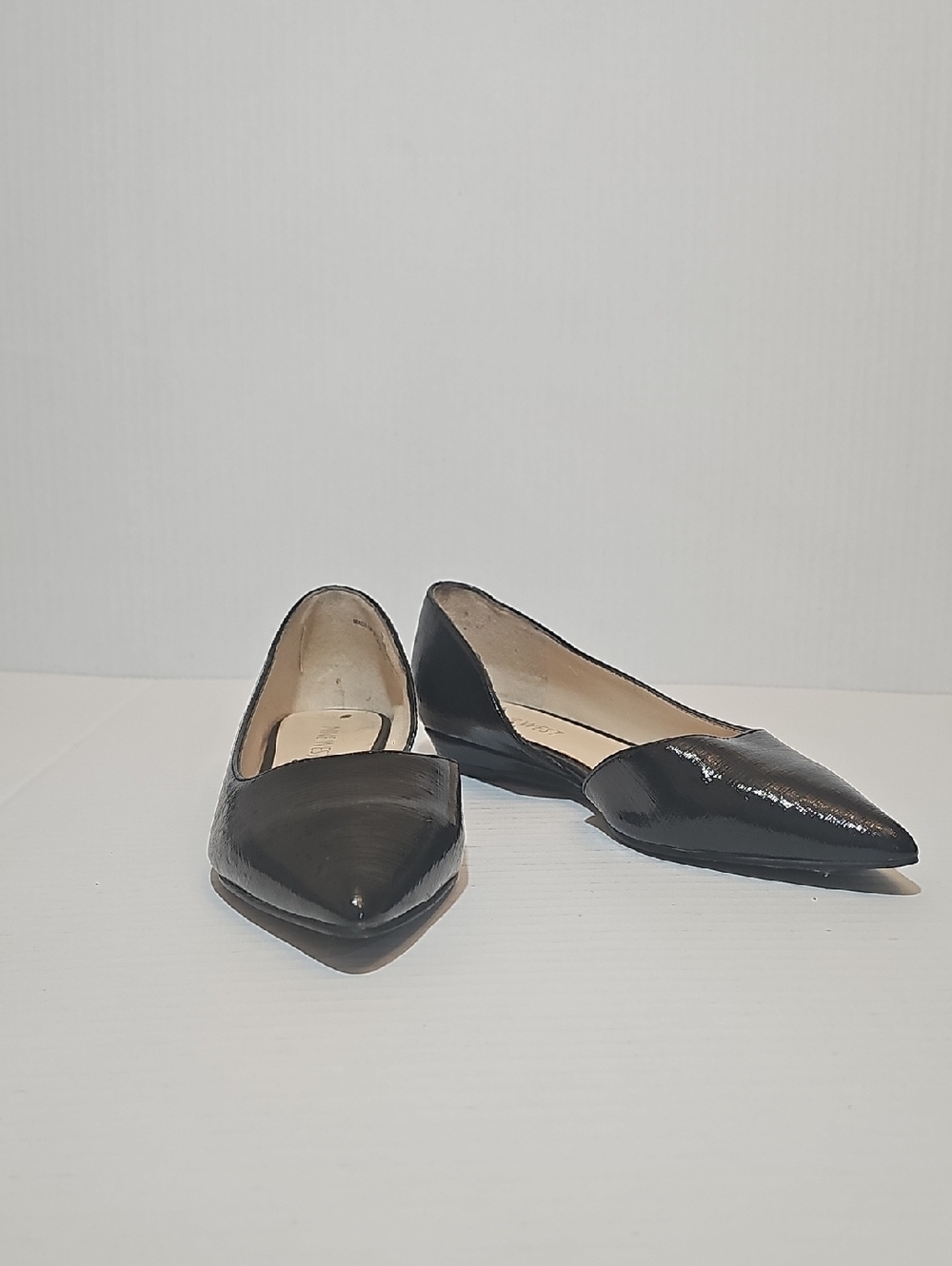 Nine West Black Patent Pointed-Toe D’Orsay Flats